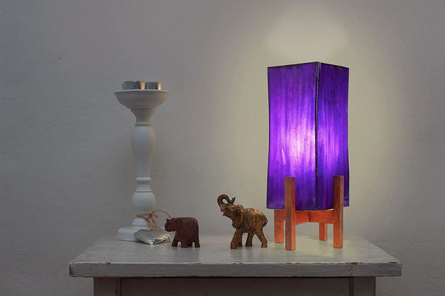 Настільна лампа Marrakesch Orient & Mediterran Interior Janka 39 см Шкіра Фіолетовий, фото №3