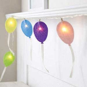 Гирлянда Lights4fun 15 LED Шары с войлочными мотивами, таймер, питание от батареек, для детской комнаты - Фото 1