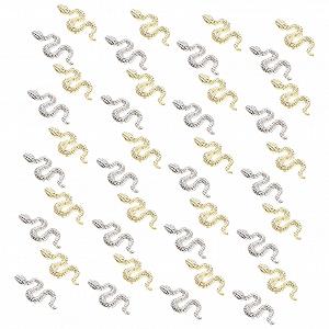 Украшение для ногтей змея FOMIYES, 40 шт., маленькие, ювелирные изделия для ногтей в виде змей, шармы для ногтей в виде животных, конфетти для ногтей в виде змей, подвески для ногтей в форме змей, цинковый сплав, набор 3D акрила - Фото 1