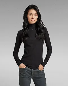 Купити Жіночий топ G-Star RAW Rib Mock Slim Top - XS - Фото 1 Жіночий топ G-Star RAW Rib Mock Slim Top - XS - Фото 1