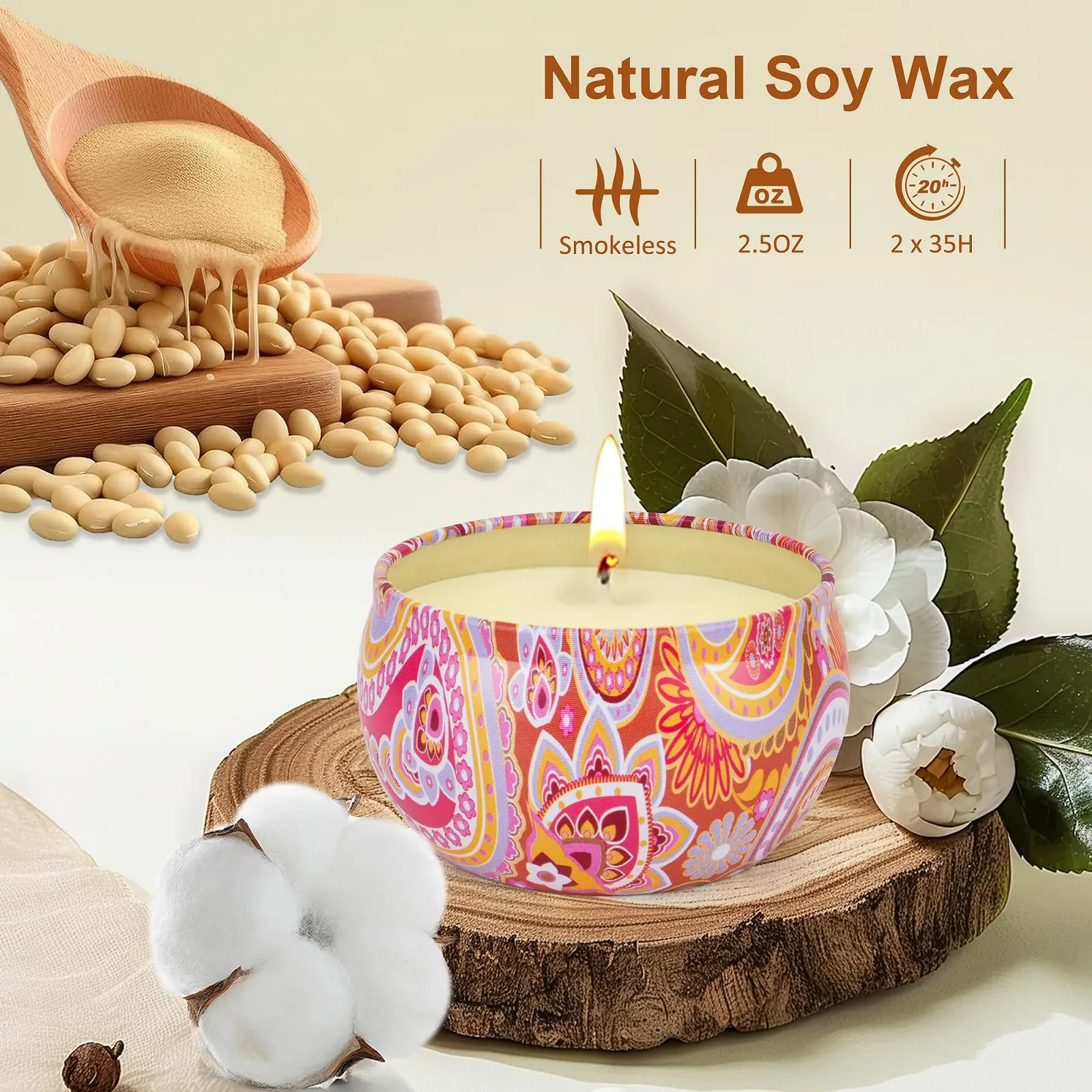 Крем для рук, подарочный набор для женщин, рождественский подарочный набор, рождественские подарки для мамы, подруги и сестры, включает 2 ароматические свечи для снятия стресса, 6 кремов для рук для ухода за руками, фото №5