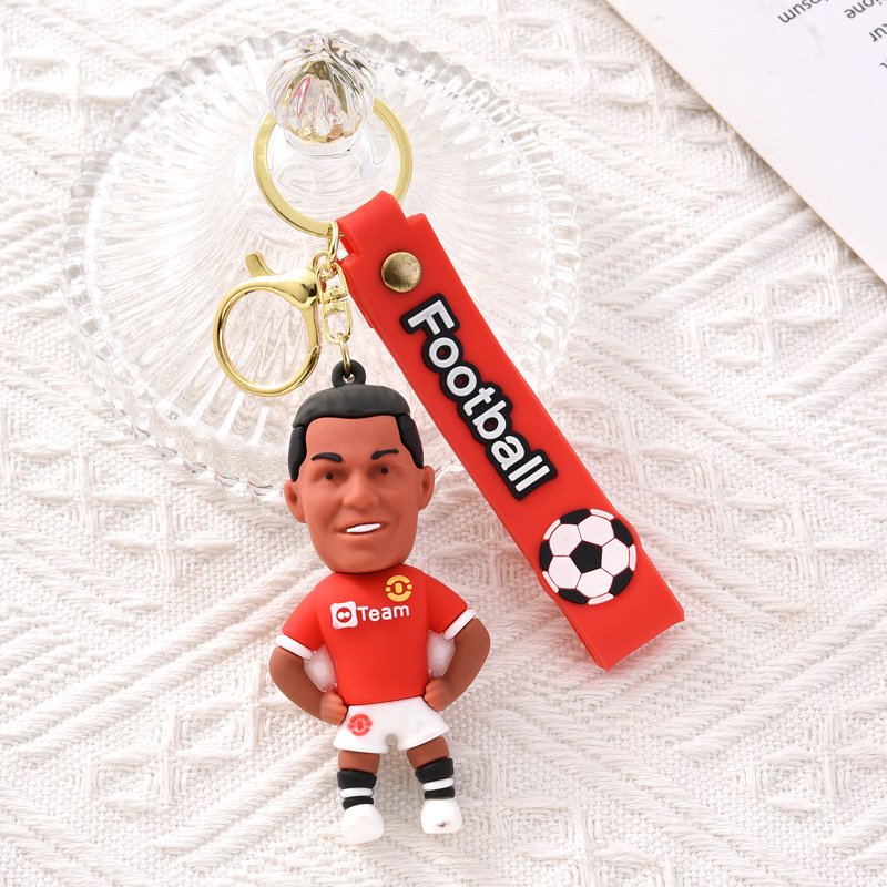 Брелок Роналду футболист Cristiano Ronaldo Manchester United фигурка на рюкзак, ключи 6см, фото №1