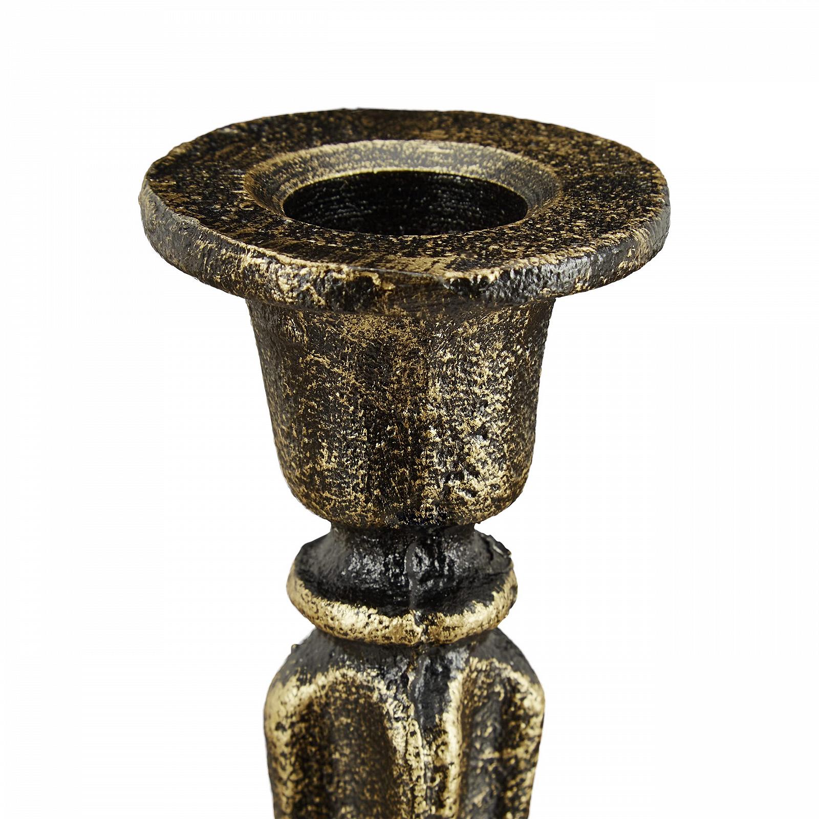 Підсвічник NoName Cast Iron 19 x 9 см Чорний/Золотий, фото №6