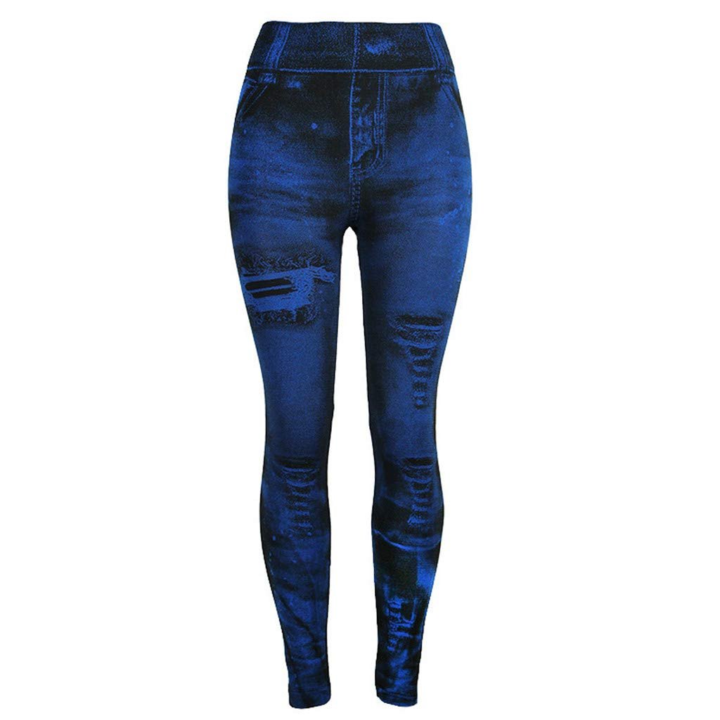 Легінси Jeans Look Жіночі з високою талією Y2K Вузькі джинси з дірками Легінси з кишенями Висока талія у стилі бойфренд Вуличний одяг Обтислі Push Up Джинси Для відпочинку Фітнес Для бігу, фото №1