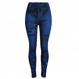 Легінси Jeans Look Жіночі з високою талією Y2K Вузькі джинси з дірками Легінси з кишенями Висока талія у стилі бойфренд Вуличний одяг Обтислі Push Up Джинси Для відпочинку Фітнес Для бігу - Фото 1