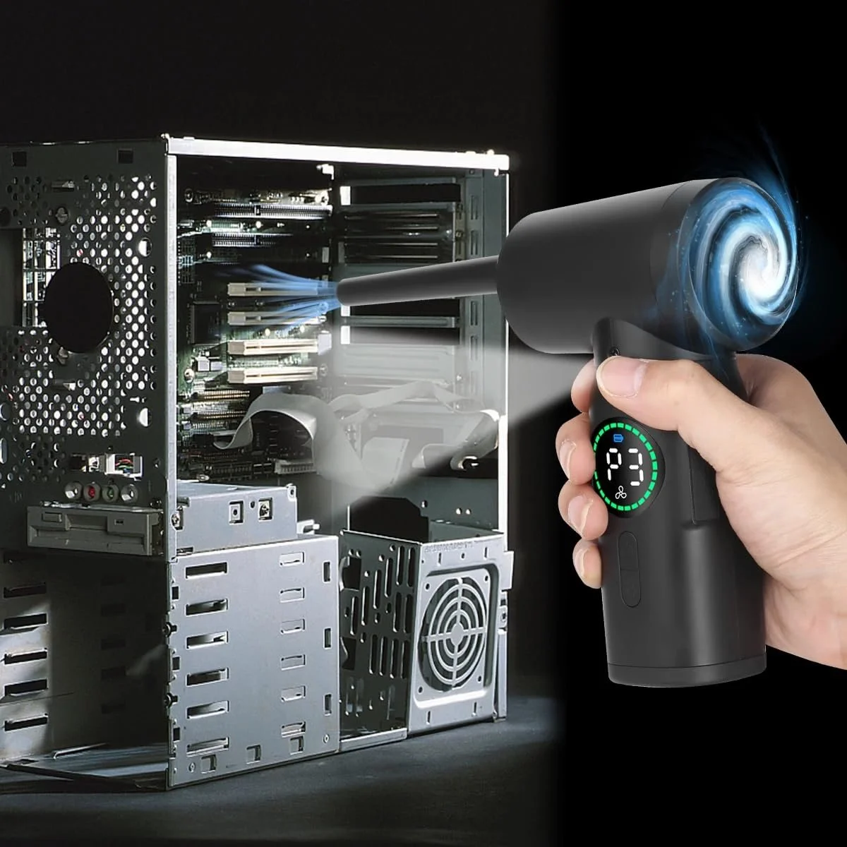 Электрический воздуходувка Rawrr 100,000 rpm 7500 mAh LCD-дисплей 3 скорости, фото №4 Электрический воздуходувка Rawrr 100,000 rpm 7500 mAh LCD-дисплей 3 скорости, фото №4