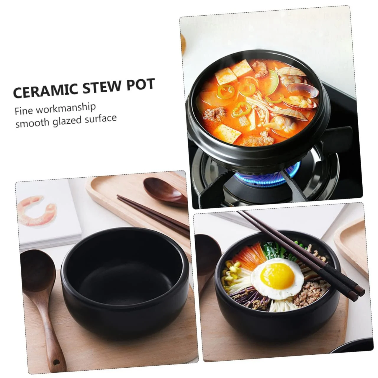 Горшок керамический для бибимбапа с подставкой термостойкий., фото №4 Горшок керамический для бибимбапа с подставкой термостойкий., фото №4