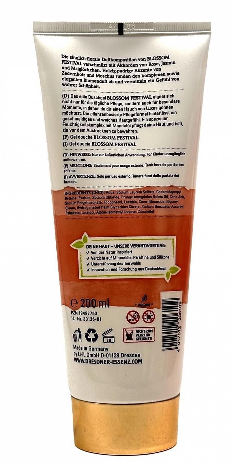 Гель для душа Dresdner Essenz Blossom Festival 200 мл, фото №2