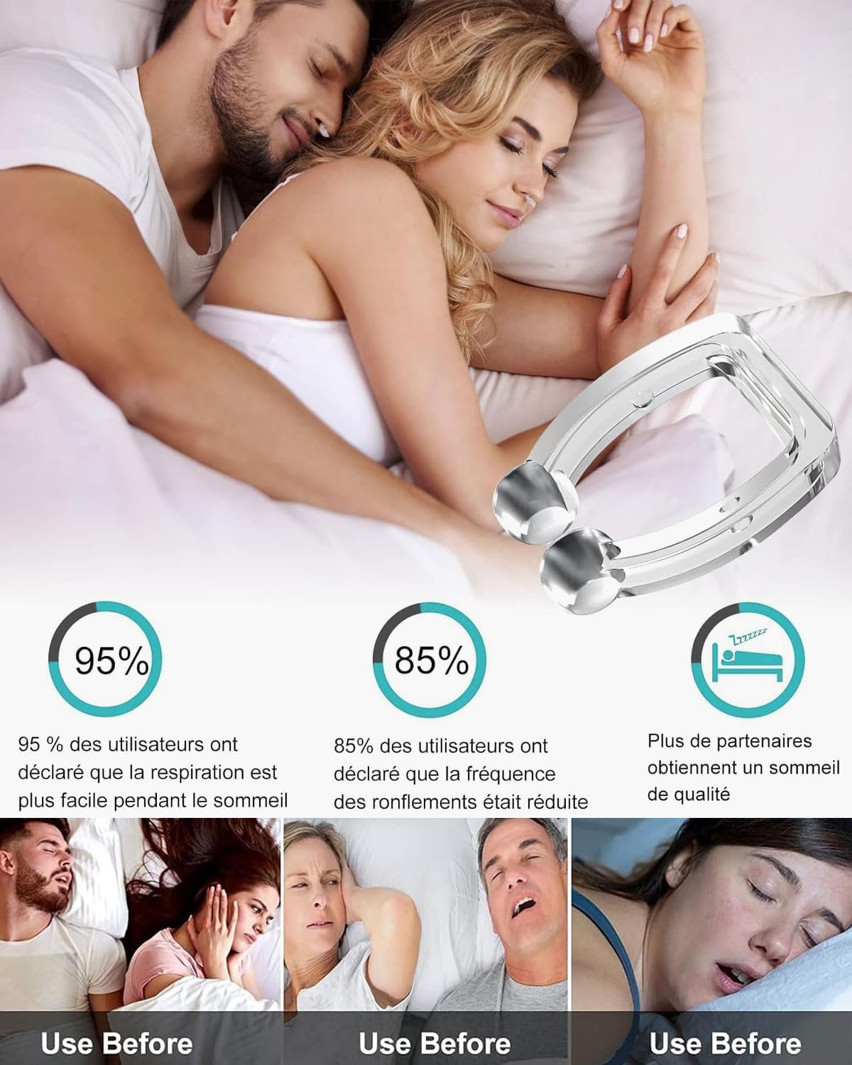 Кліпси проти хропіння, 8 шт, багаторазові для сну для спокійних ночей, фото №6