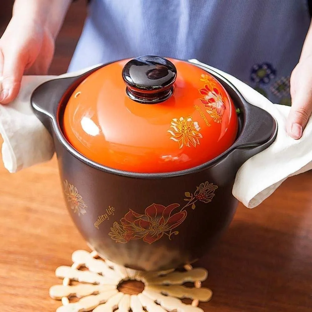 Кастрюля Керамическая для тушения/томления, большая емкость, черная, фото №6