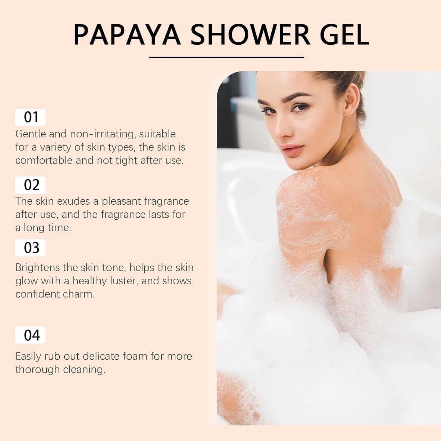 Гель для душу Papaya Oil-Control зволожувальний для чоловіків та жінок, фото №8