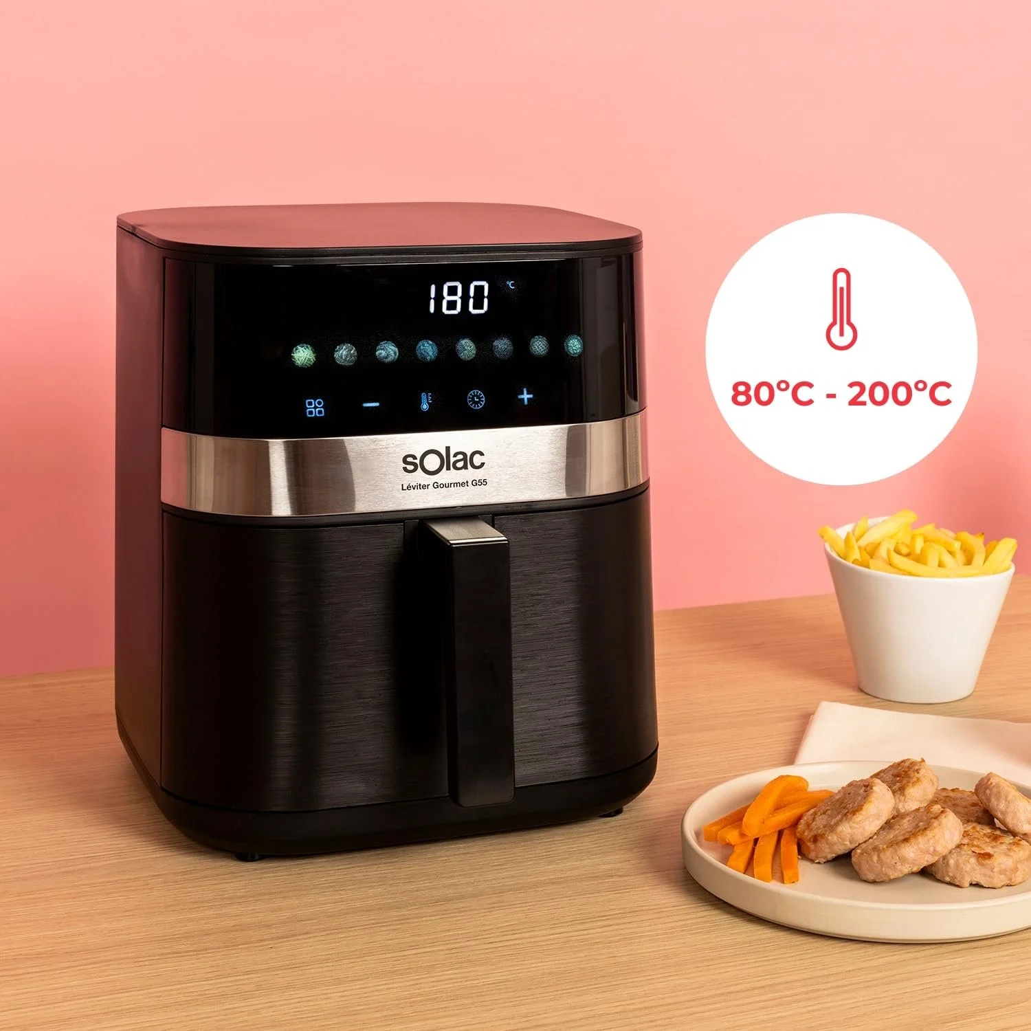 Мультипіч Solac Léviter Gourmet G55 5.5 л 1400 Вт 8 програм з цифровим дисплеєм, фото №5 Мультипіч Solac Léviter Gourmet G55 5.5 л 1400 Вт 8 програм з цифровим дисплеєм, фото №5