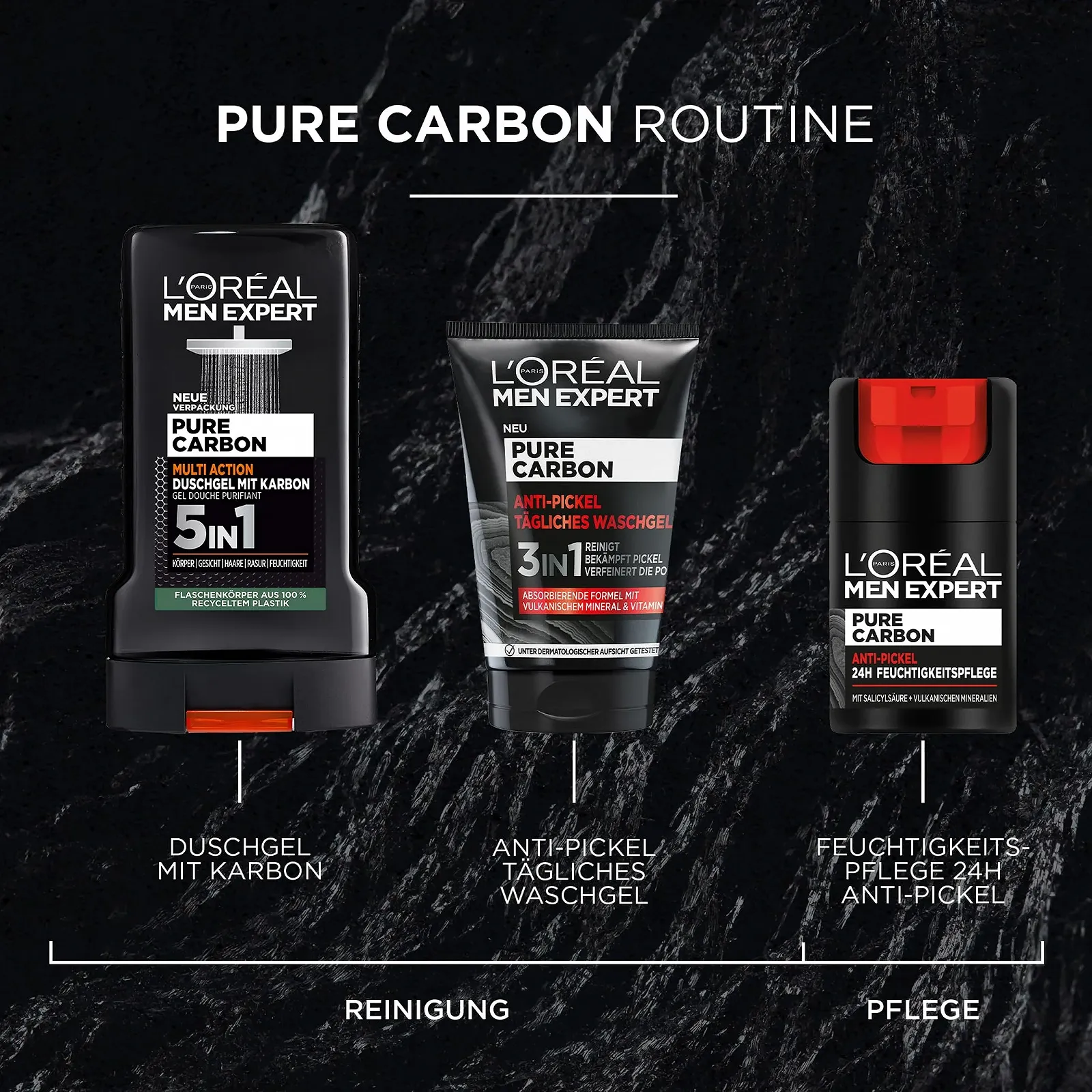 Гель для умывания L'Oréal Men Expert Против прыщей для мужчин, для проблемной кожи, очищение лица против черных точек и прыщей, средство для умывания для мужчин с витамином B3, чистым углем, 100 мл, фото №6