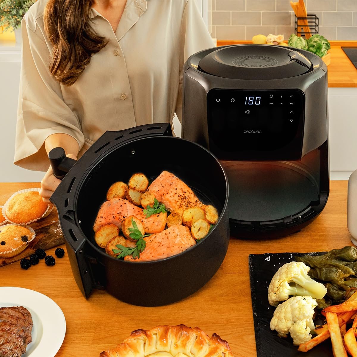 Мультипечь Cecotec Cecofry Rain M 5.5 л 1550 Вт Распылитель Сенсорное управление 8 меню, фото №11 Мультипечь Cecotec Cecofry Rain M 5.5 л 1550 Вт Распылитель Сенсорное управление 8 меню, фото №11