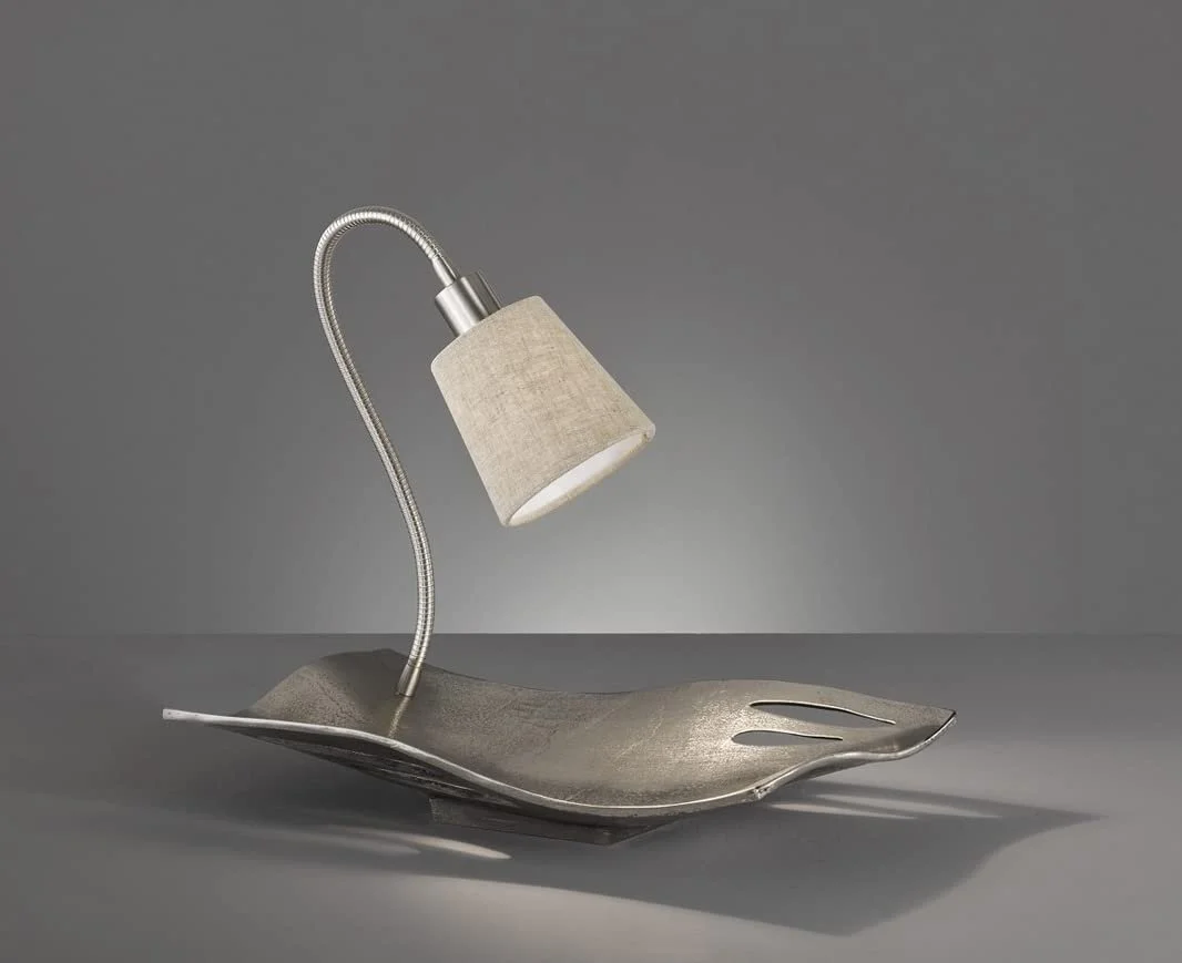 Настольная лампа Fruit Bowl 42 см LED Текстильный плафон Серебристая, фото №3