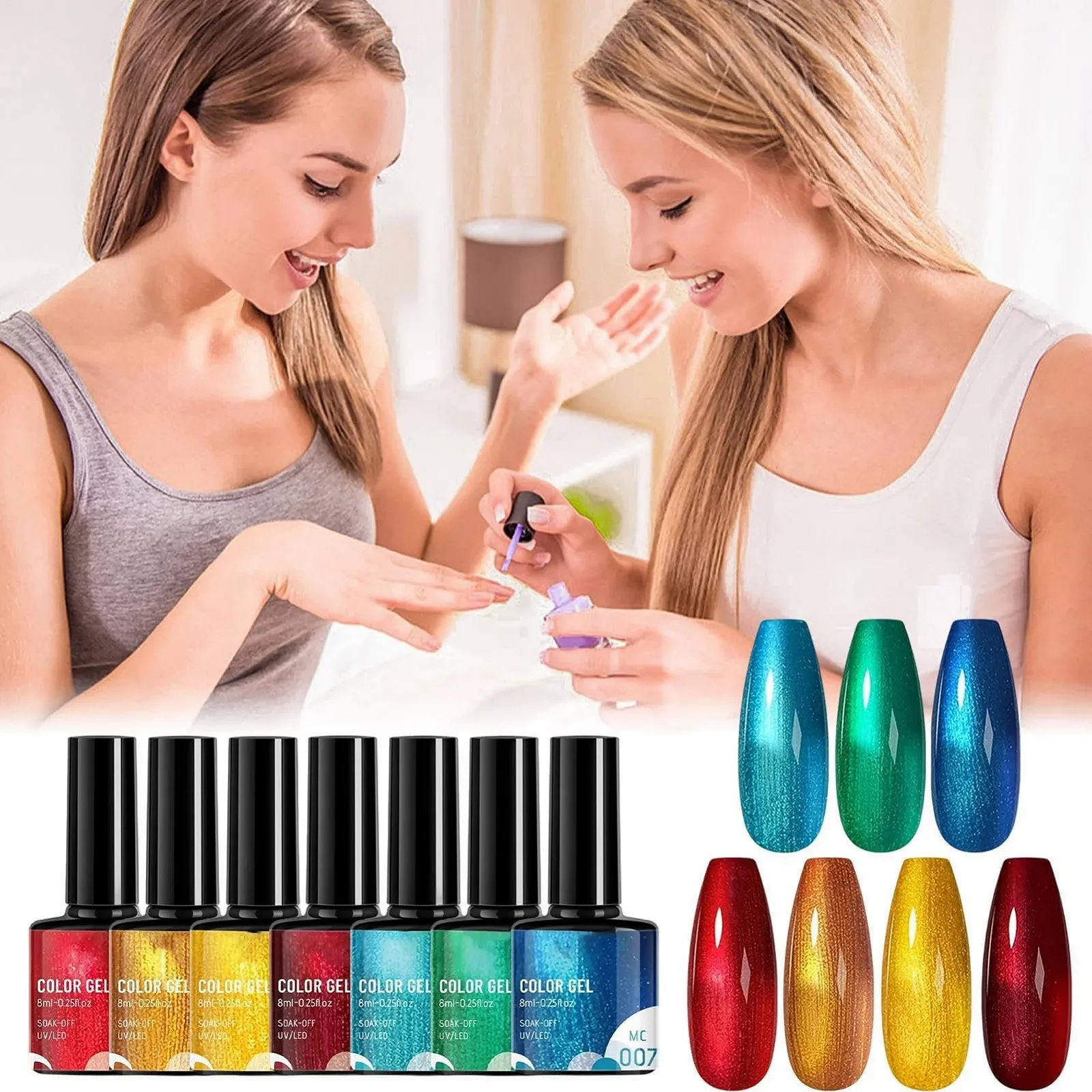 Гель-лак Regenbogen, Набор блестящих лаков для ногтей | 7 цветов, фото №2 Гель-лак Regenbogen, Набор блестящих лаков для ногтей | 7 цветов, фото №2