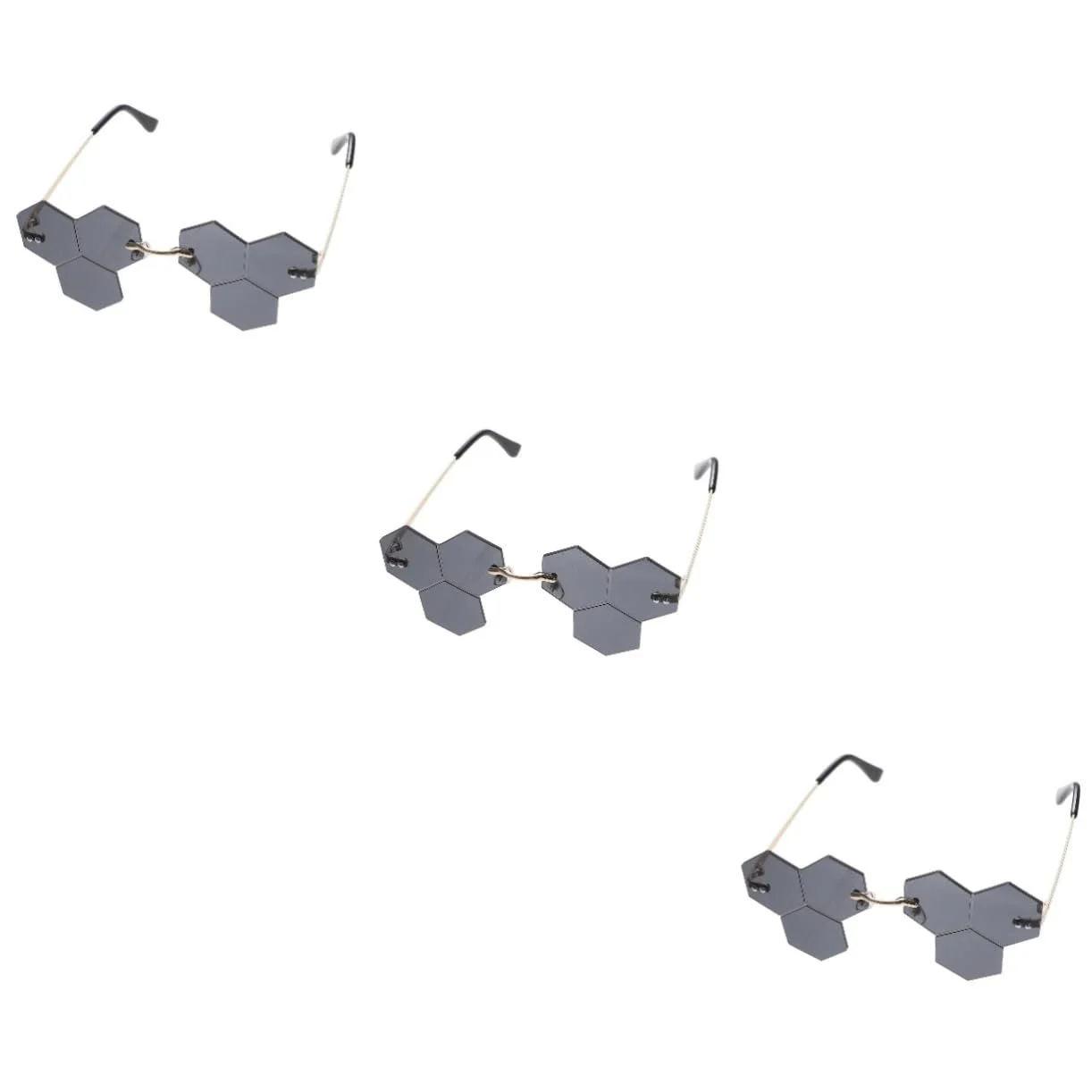 Сонцезахисні окуляри прямокутні Unisex PACKOVE 3 пари без оправи для вечірок та косплею, фото №1