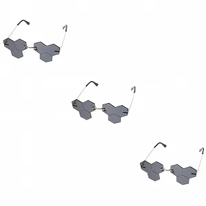 Солнцезащитные очки прямоугольные Unisex PACKOVE 3 пары без оправы для вечеринок и косплей - Фото 1