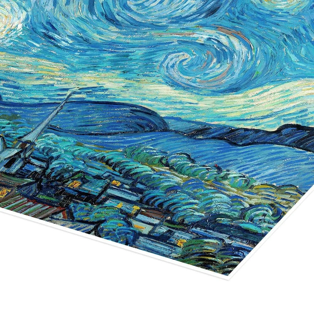 Постер Vincent van Gogh Starry Night 1889 80 x 60 см Синий, фото №3 Постер Vincent van Gogh Starry Night 1889 80 x 60 см Синий, фото №3