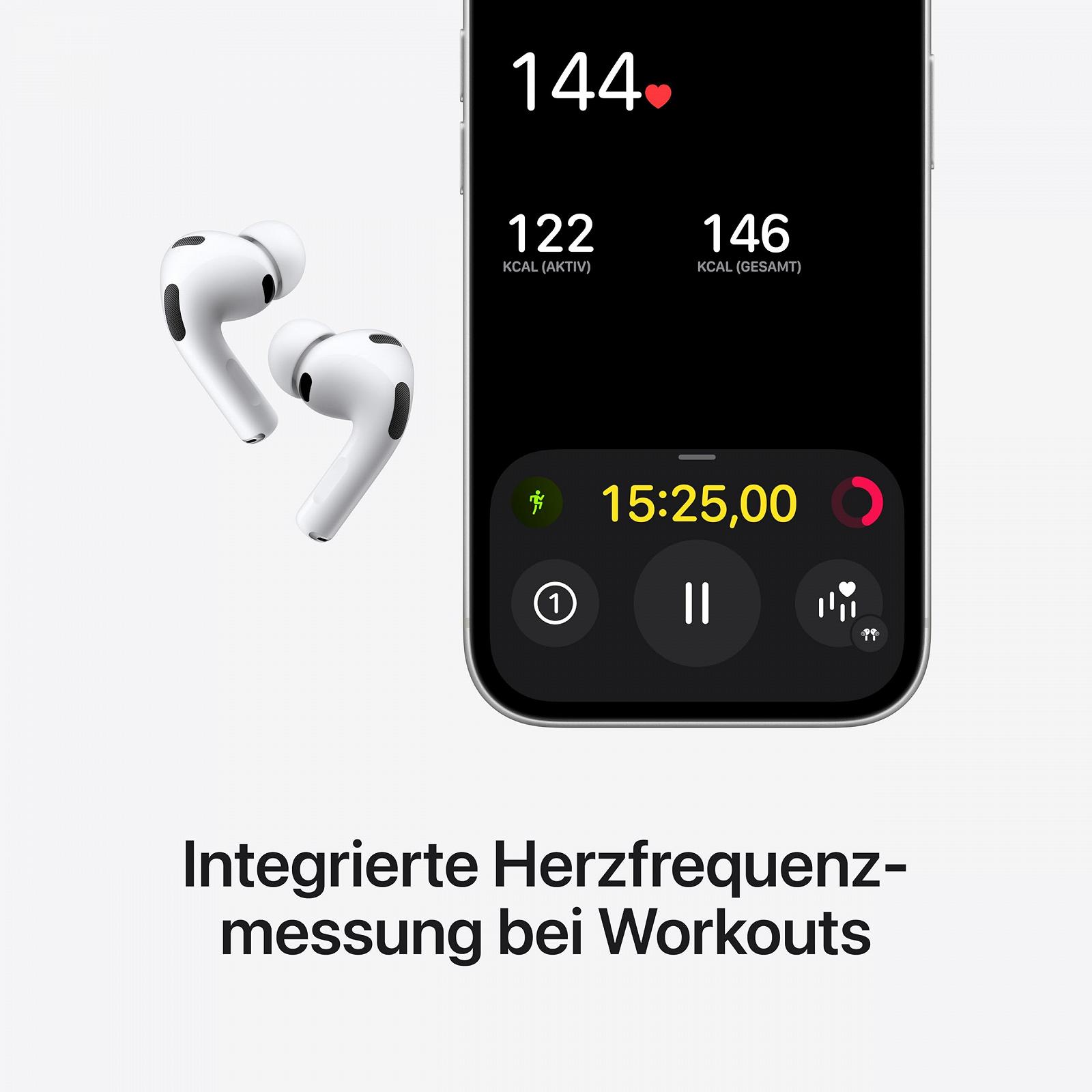 Наушники-вкладыши беспроводные Apple AirPods Pro 3, активное шумоподавление, монитор сердечного ритма, функция слухового аппарата, Bluetooth-наушники, 3D аудио, Hi-Fi звук, зарядка через USB-C, фото №3