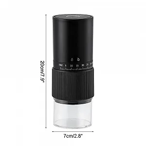 Электрическая кофемолка Беспроводная эспрессо-кофемолка USB Перезаряжаемая с 30 регулируемыми настройками для дома, офиса, путешествий synthetic.ua - Фото 1