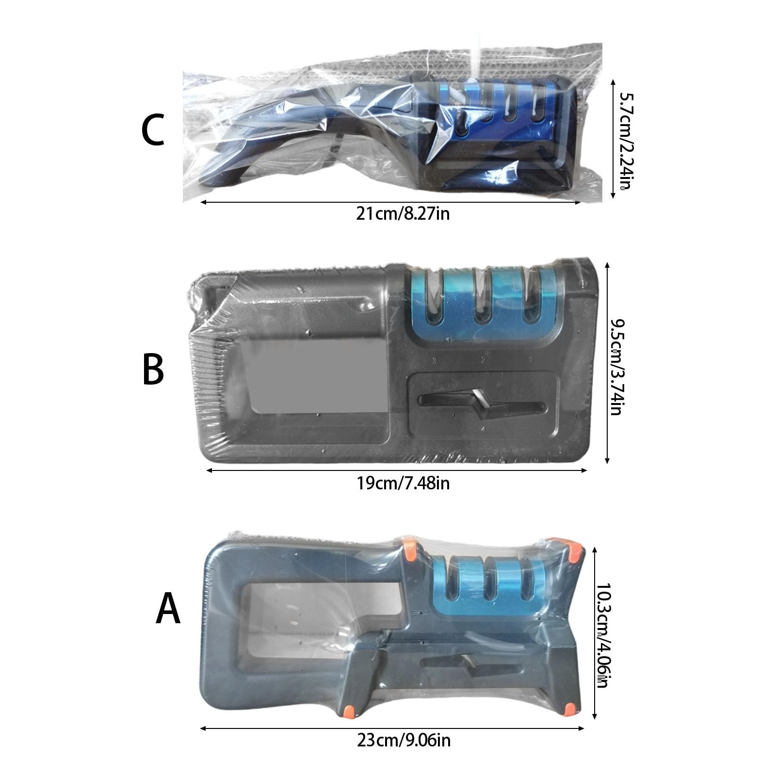 Точило для ножів ABS потрійна з керамічними дисками та регульованим кутом, фото №6