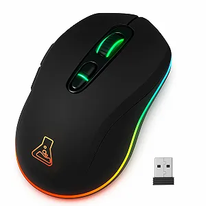 Миша THE G-LAB Kult Krypton Бездротова Ігрова 6400 DPI Bluetooth & 2.4 GHz RGB Акумулятор 7 Кнопок Легка Двостороння Чорний - Фото 1