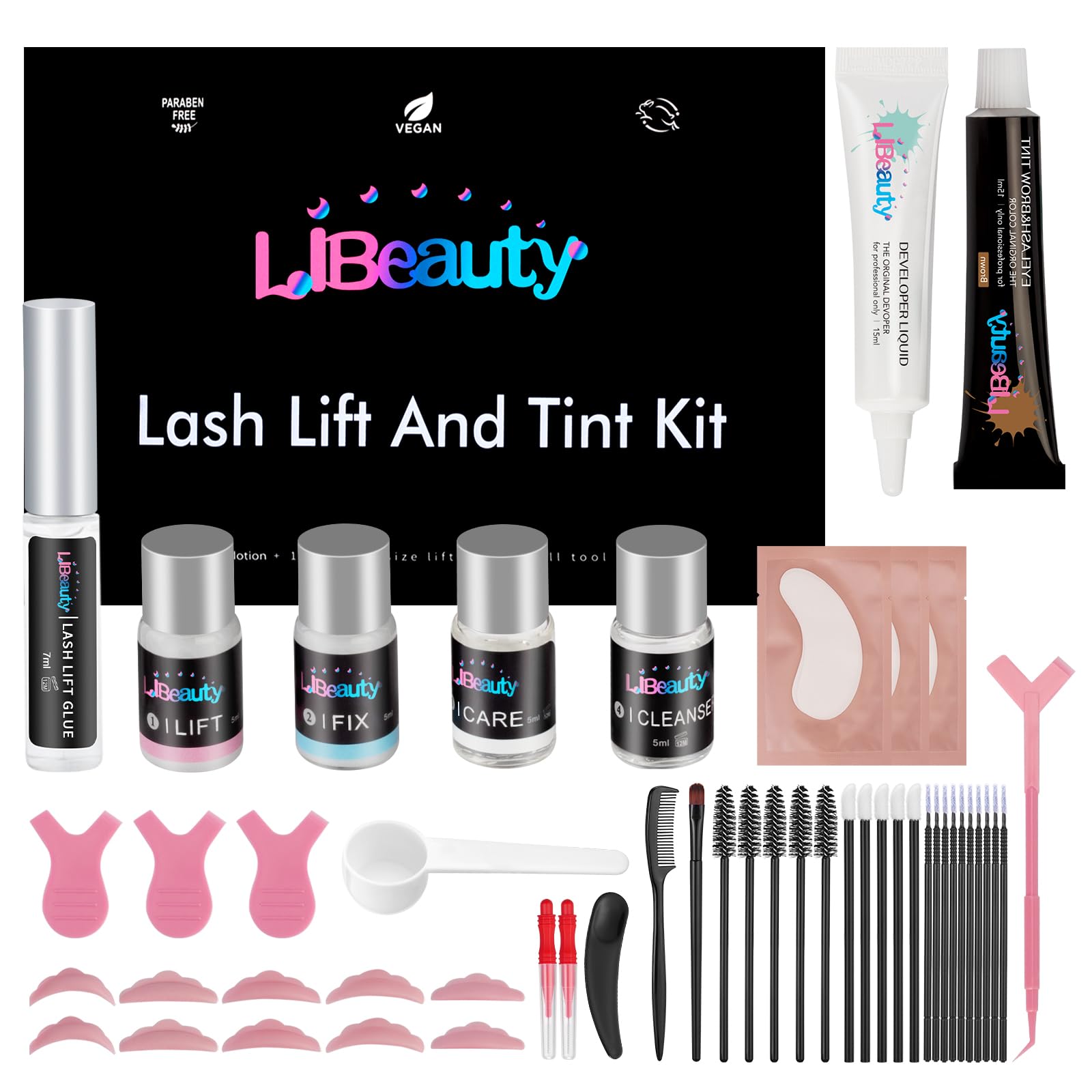 Набір Libeauty 2-в-1 Підйом і Фарбування Вій - Коричневий для Завитих і Темніших Вій, фото №1