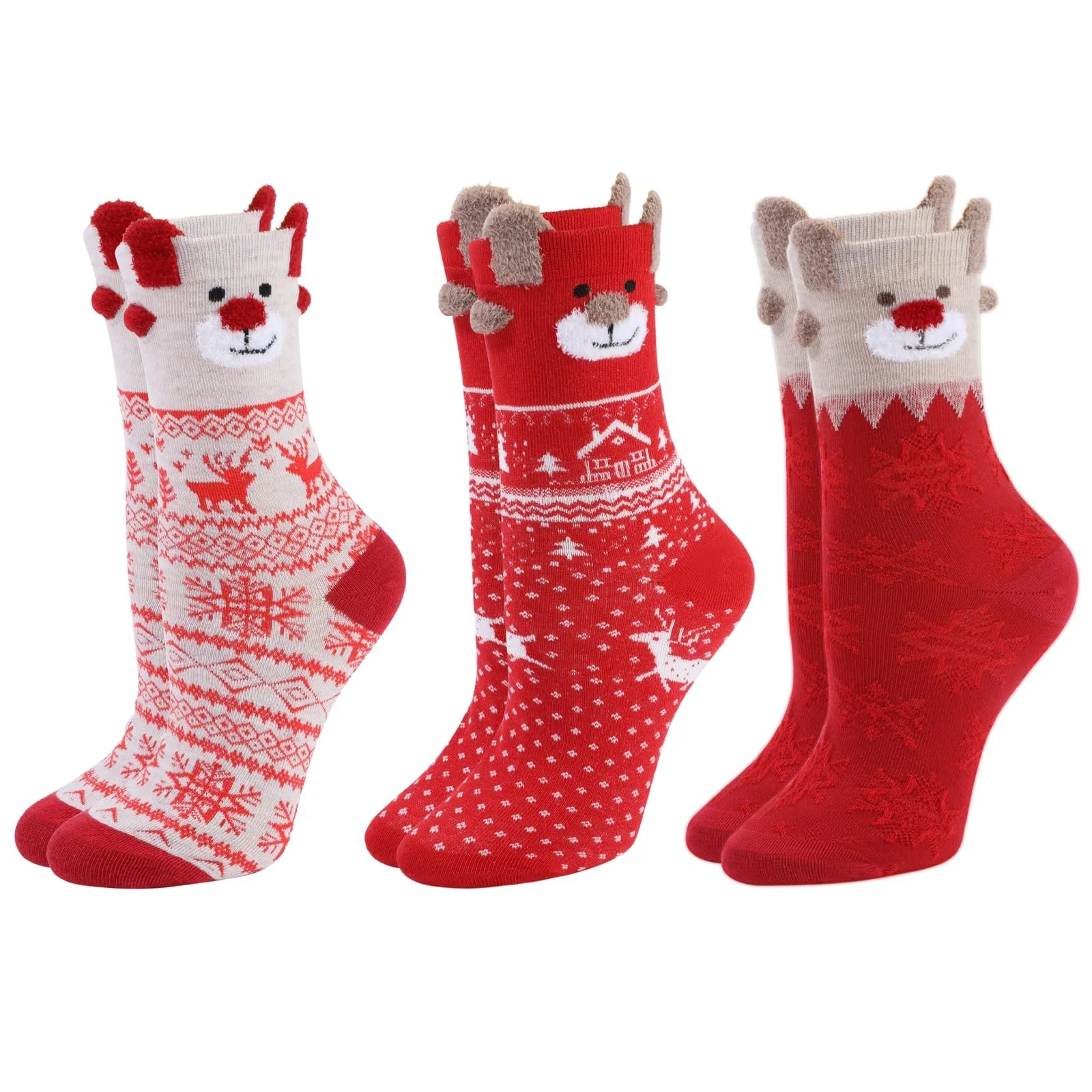 3 пари Різдвяних шкарпеток Жіночі бавовняні шкарпетки, фото №1 3 пари Різдвяних шкарпеток Жіночі бавовняні шкарпетки, фото №1