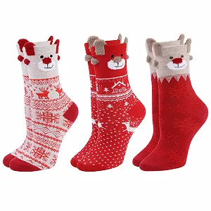 3 пари Різдвяних шкарпеток Жіночі бавовняні шкарпетки - Фото 1