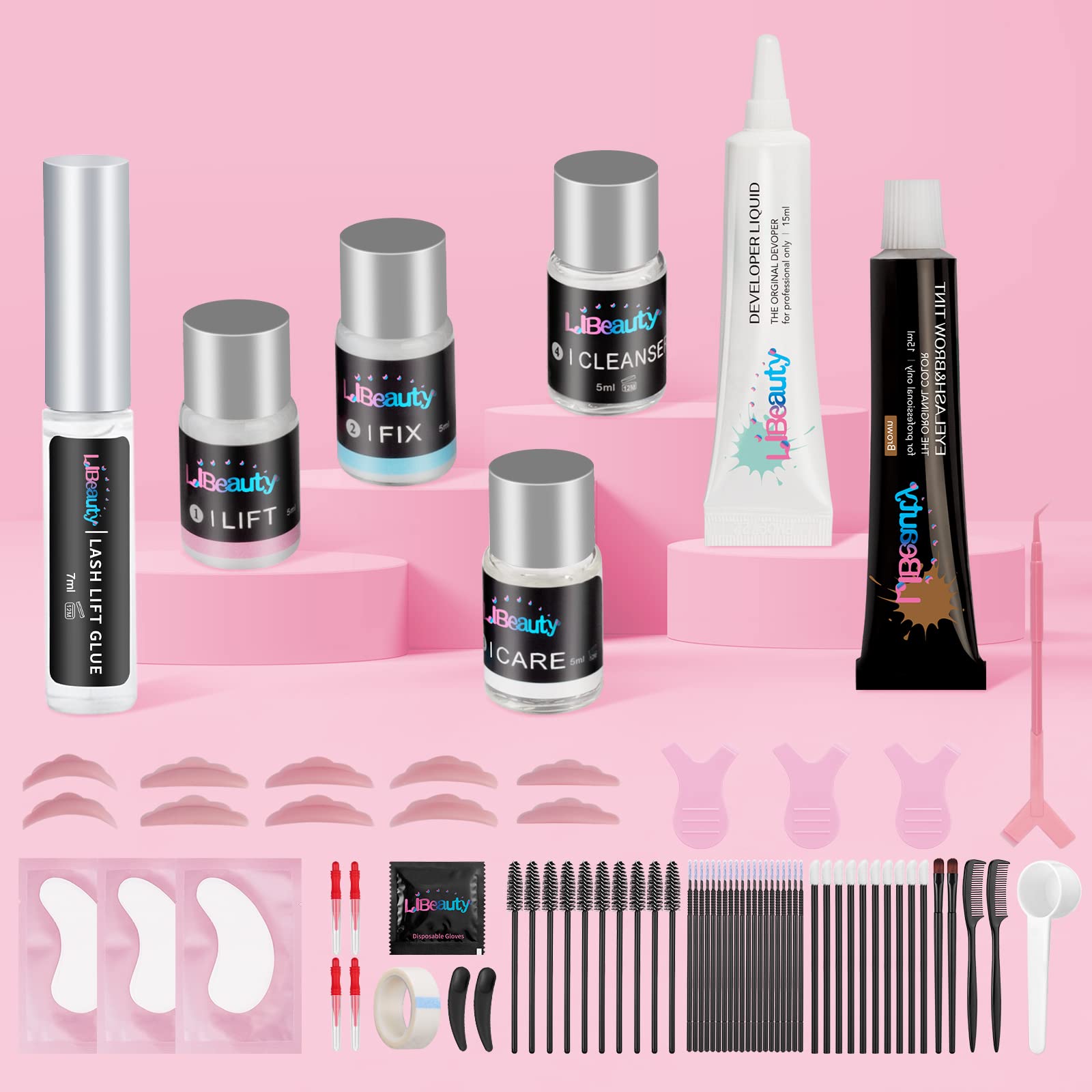 Набір Libeauty 2-в-1 Підйом і Фарбування Вій - Коричневий для Завитих і Темніших Вій, фото №3