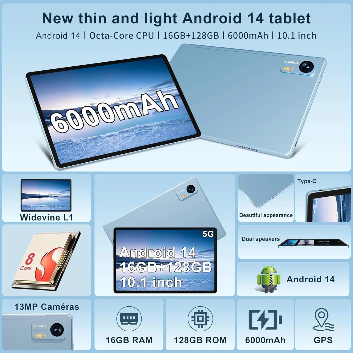 Планшет Bvlary X_50 10" 16/128 ГБ 2-SIM 8 ядер Android 14 8000mAh Blue, фото №3 Планшет Bvlary X_50 10" 16/128 ГБ 2-SIM 8 ядер Android 14 8000mAh Blue, фото №3