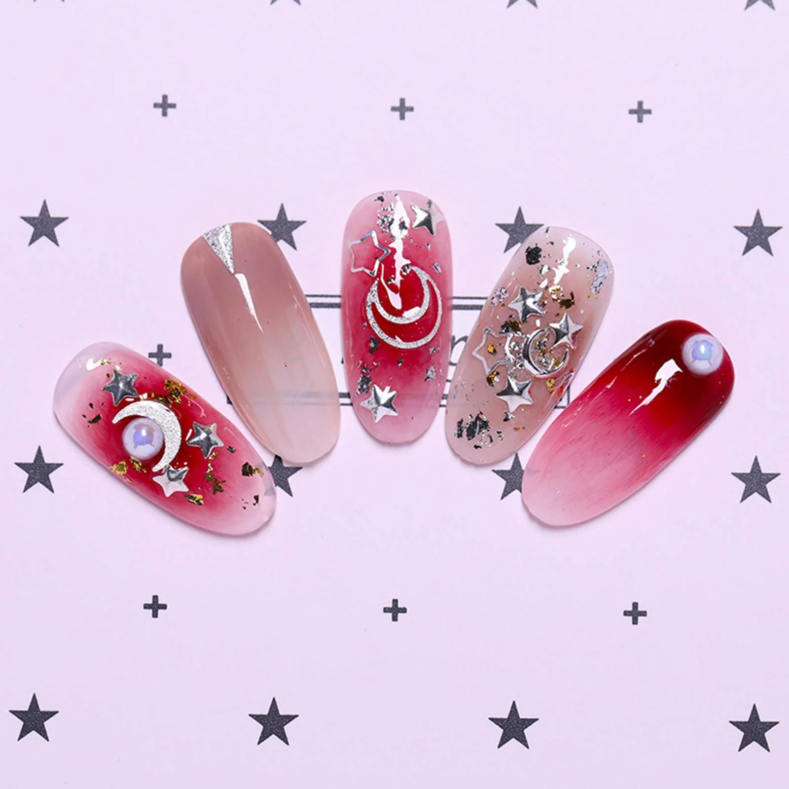 Набір для нігтів з діамантами 2 коробки, змішані заклепки, великі перлини, фото №3