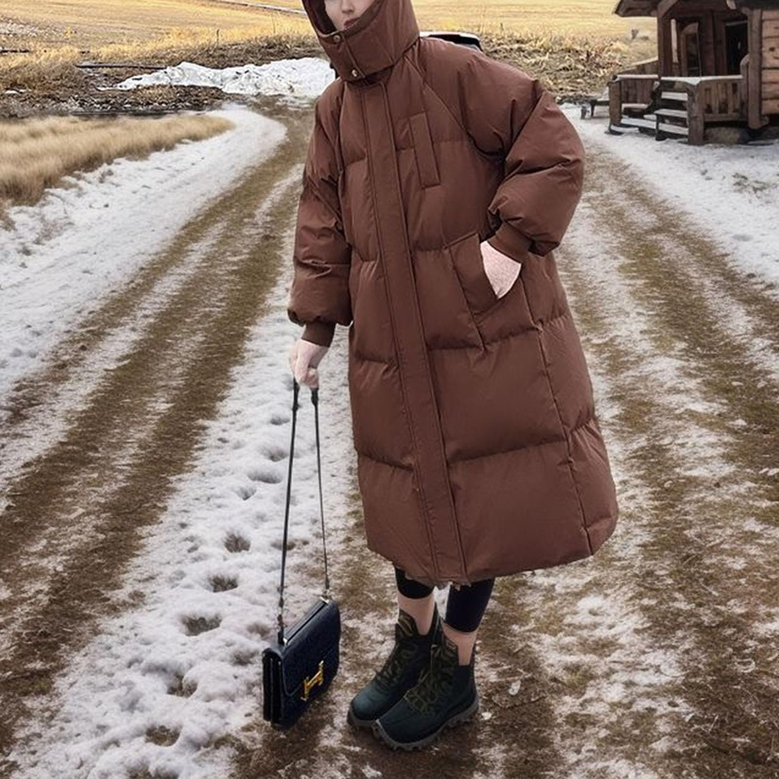 Зимняя куртка FNKDOR Большие Размеры Длинная Теплая, фото №4