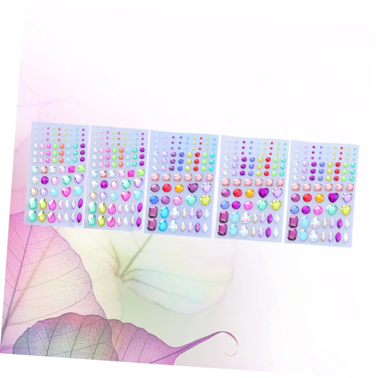 Стразы Акриловые Lurrose 15 листов Самоклеящиеся Блестящие Камни Разноцветные, фото №2