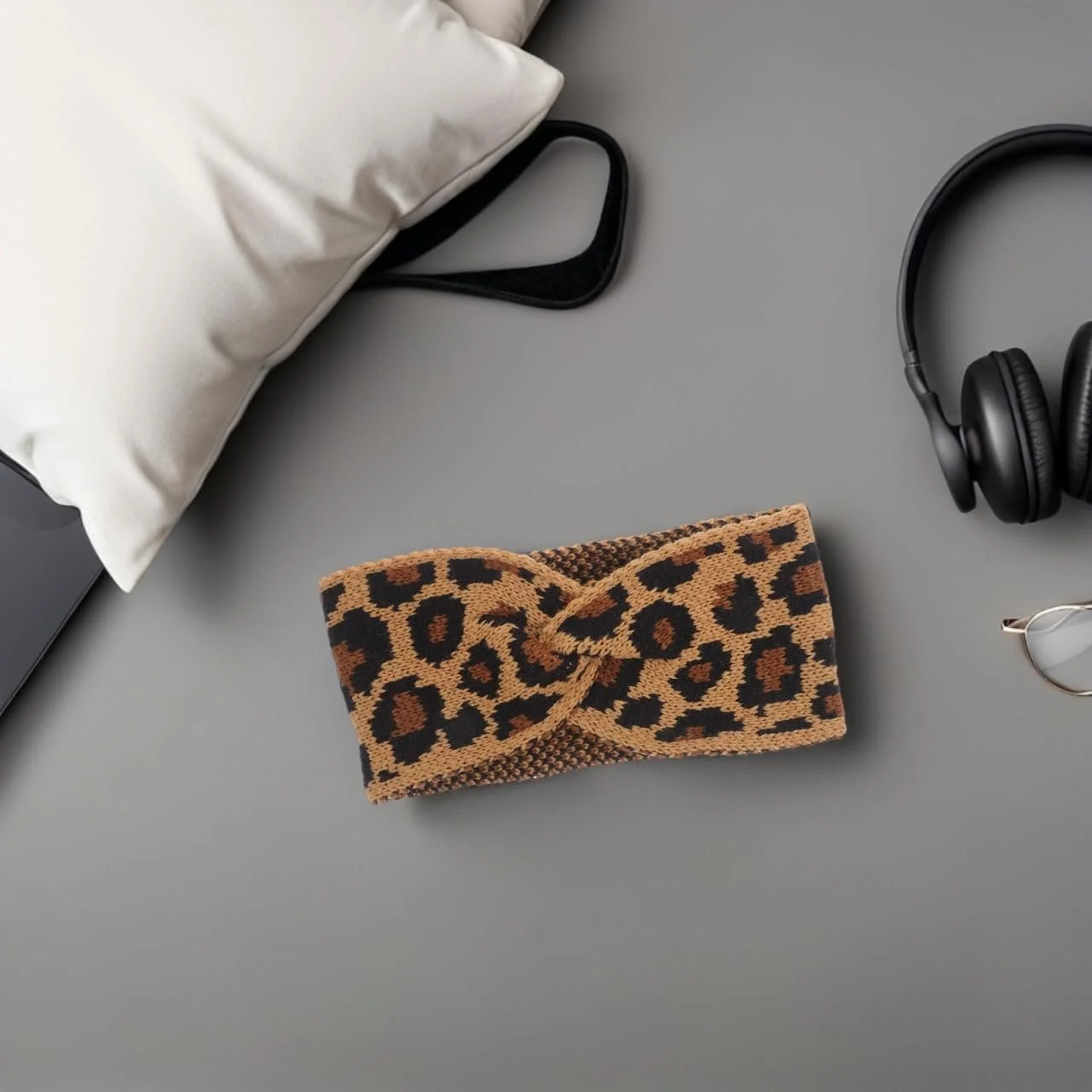 Пов'язка на голову Lurrose В'язана гачком Леопардовий принт, фото №4 Пов'язка на голову Lurrose В'язана гачком Леопардовий принт, фото №4