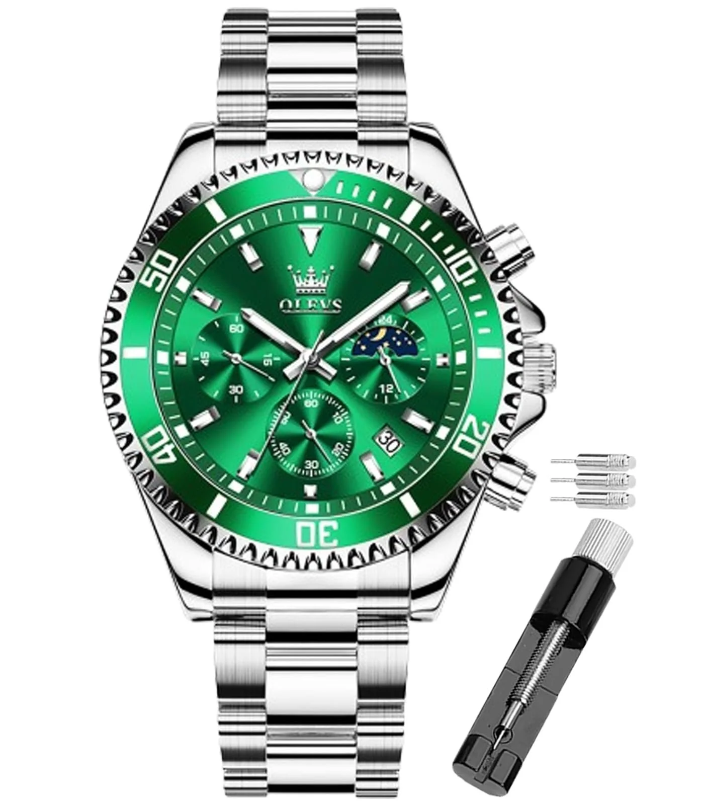 Мужские часы OLEVS Бриллиант Business Quartz 2870-green, Браслет, фото №1 Мужские часы OLEVS Бриллиант Business Quartz 2870-green, Браслет, фото №1