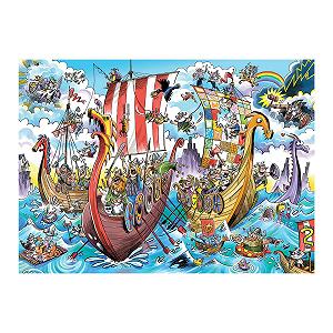 Семейный пазл Cobble Hill 3847033 Crazy Vikings 350 деталей с постером synthetic.ua - Фото 1