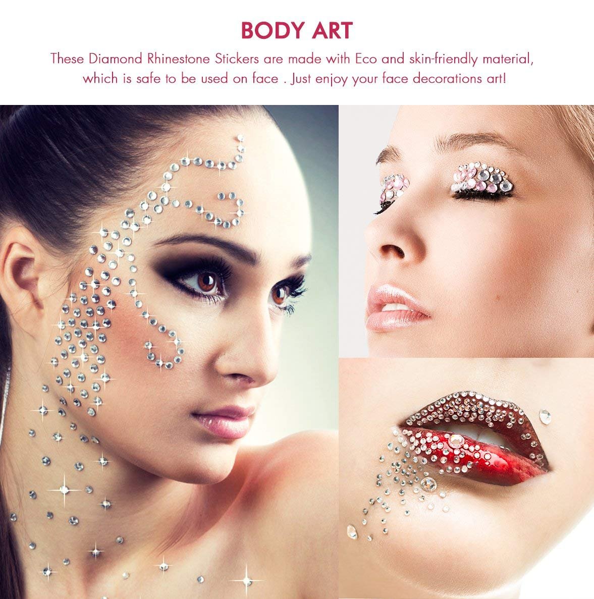 Самоклеящиеся стразы Nicpro, 4125 штук, 25 цветов, 3 размера, наклейки с драгоценными камнями для лица, тела, DIY искусства и дизайна ногтей, фото №4