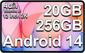 Планшет 12" 2К TECLAST T60 (8+12)/256ГБ 4G 2 SIM Android 14 Черный - Фото 1