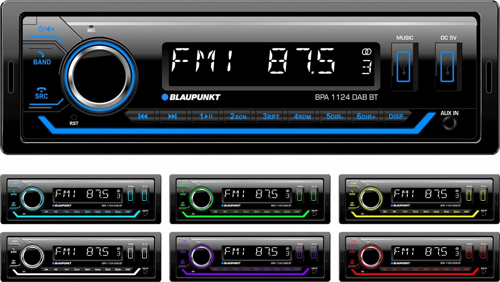 Автомагнітола BLAUPUNKT BPA 1124 DAB / Bluetooth /  FM / USB / AUX / DAB+ / 1DIN, фото №2
