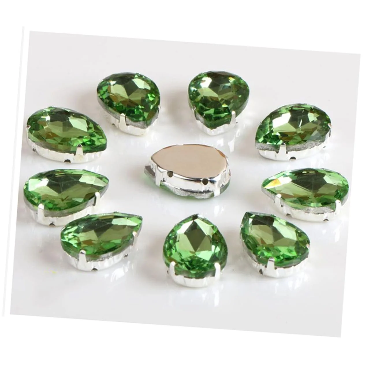 Украшения Капля SEWACC 50 шт. Камни для шитья одежды, в форме капли, зеленые, фото №8