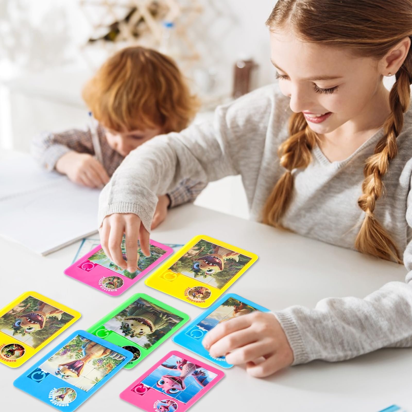 Набор пазлов-пятнашек Динозавры 16 шт. 5 x 7 см, фото №3