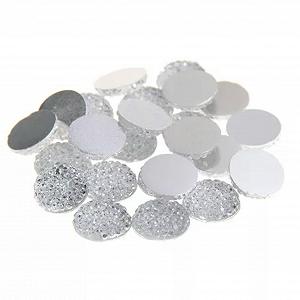 Круглі стрази з плоскою задньою стінкою з смоли в горошок 8 мм (0,31 дюйма) Прозорий колір - Фото 1