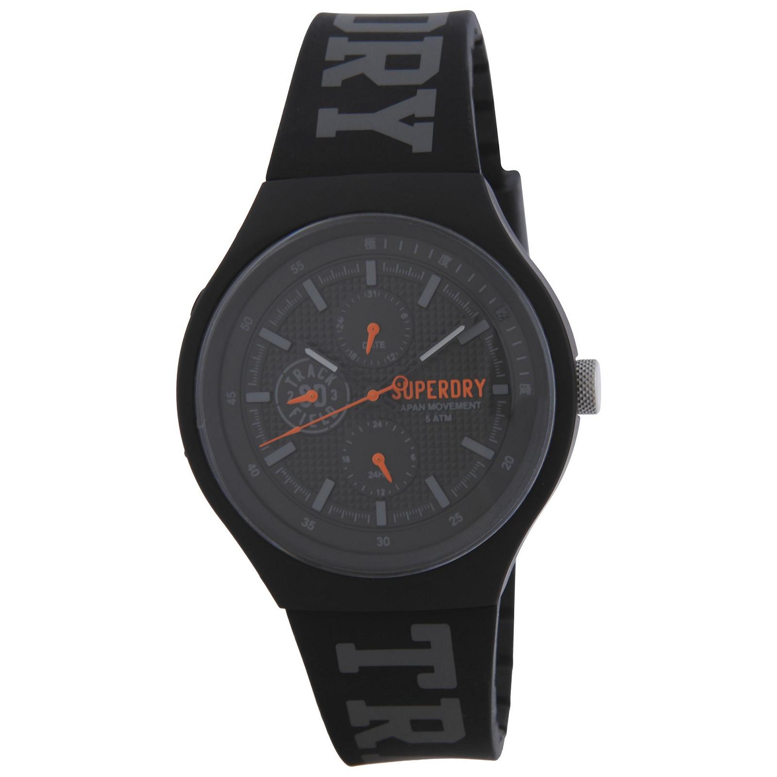 Чоловічий аналоговий кварцовий годинник Superdry SYG188BB із силіконовим ремінцем, фото №1