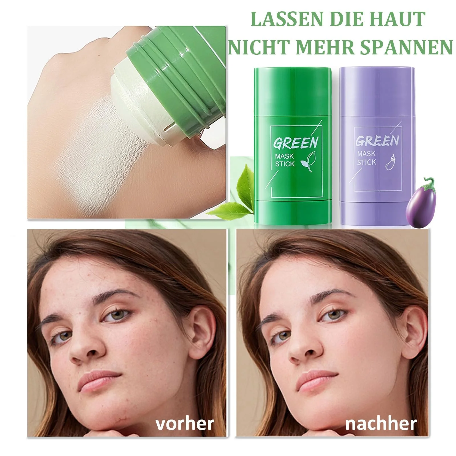 Маска-стік Green Deep Cleansing Lubricating Зволожуюча та живильна, фото №4 Маска-стік Green Deep Cleansing Lubricating Зволожуюча та живильна, фото №4