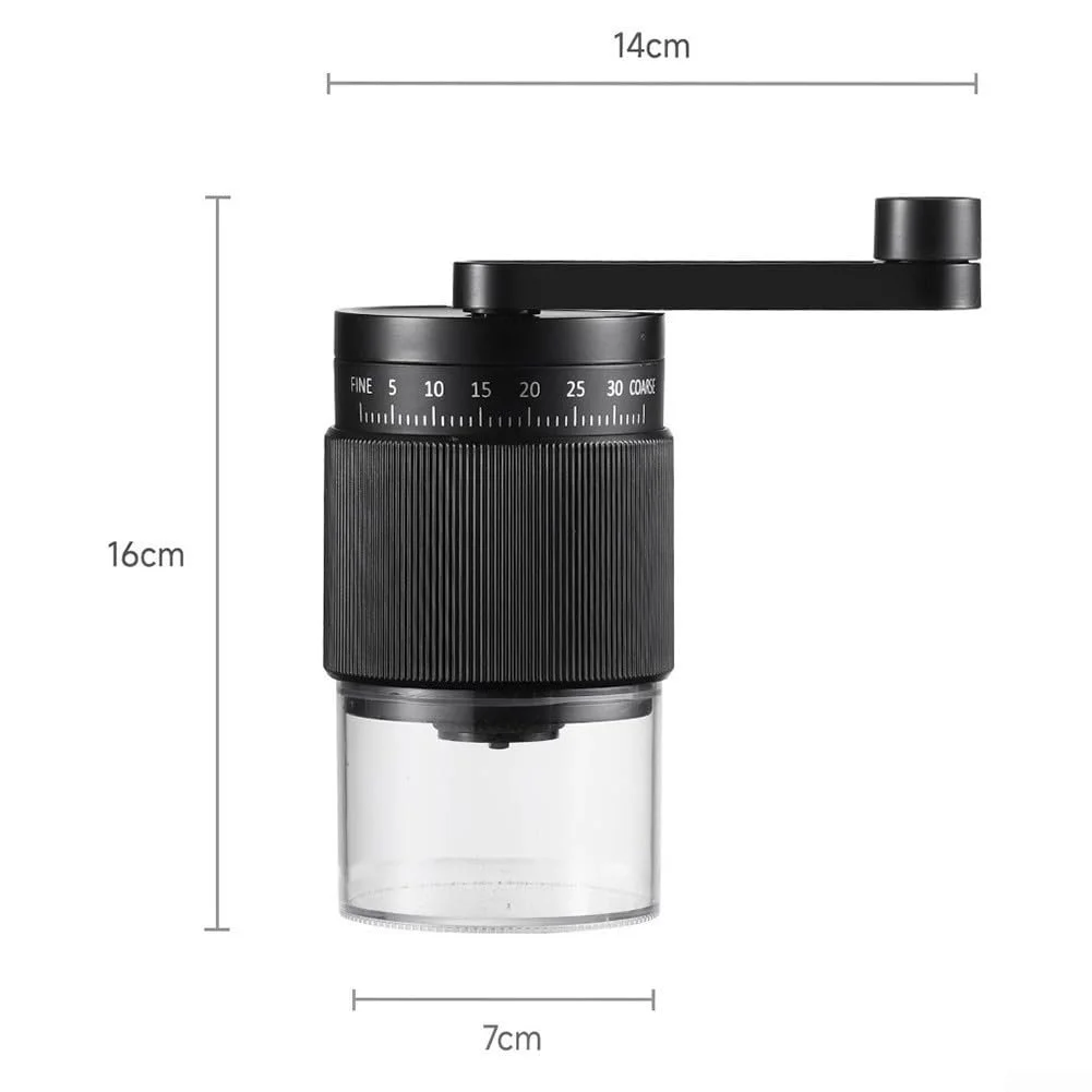 Ручна кавомолка Praktische, tragbare з ергономічною ручкою і 35 налаштуваннями помелу Чорний, фото №2