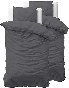 Постільна білизна Sleeptime Бавовна 100% 135 см x 200 см Антрацит - Фото 1