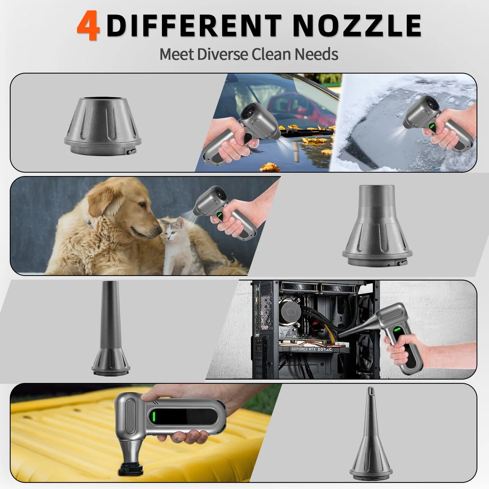 Електричний повітродувка  HEROCKX 150,000 rpm 4000 mAh 4 швидкості Турбо, фото №6