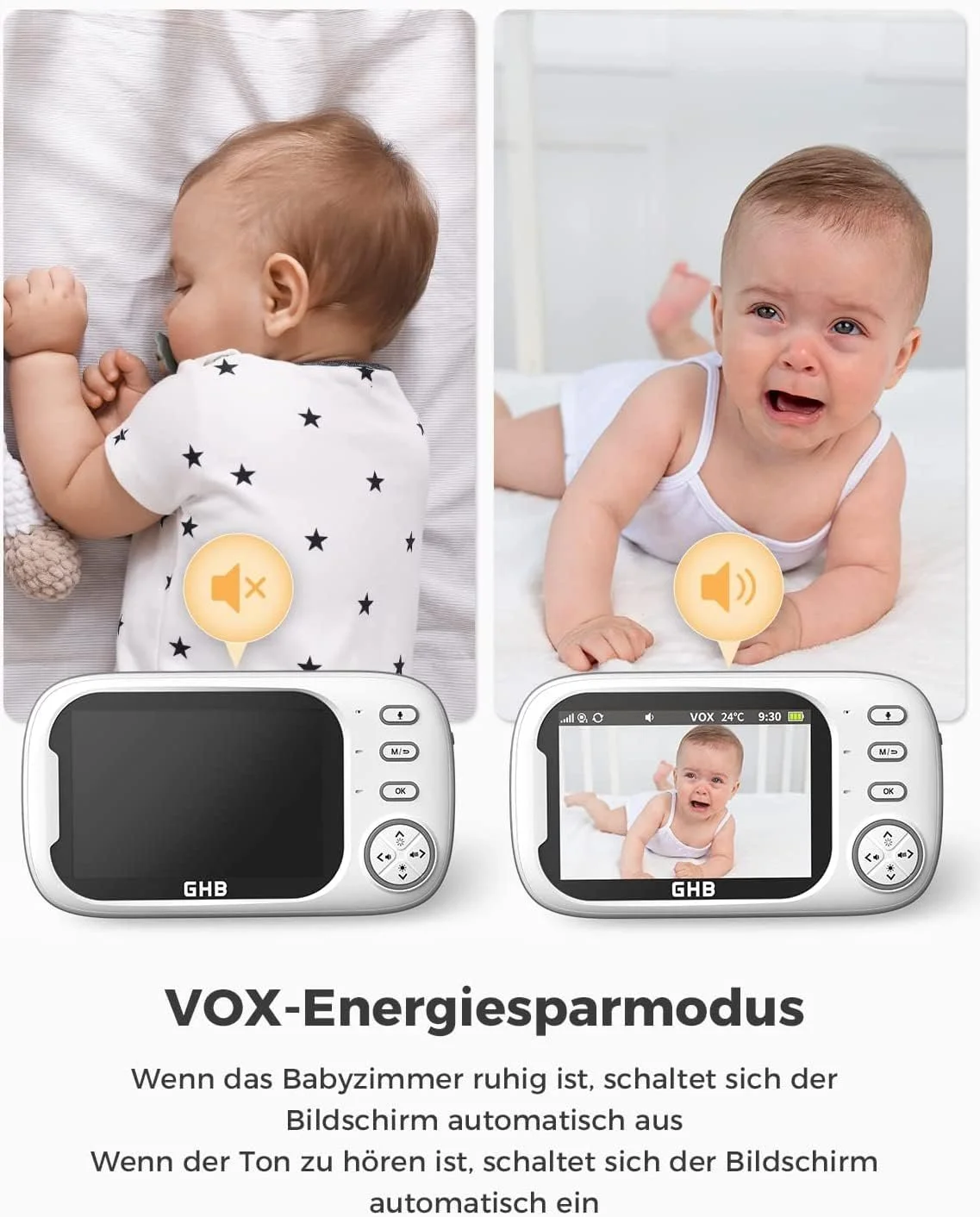 Видеоняня GHB 3.5 Inch LCD 2.4 GHz VOX Night Vision, фото №3 Видеоняня GHB 3.5 Inch LCD 2.4 GHz VOX Night Vision, фото №3